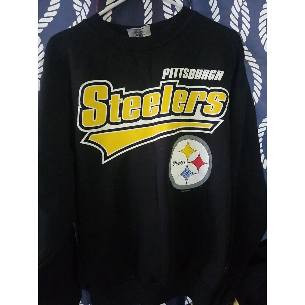 Vintage Pittsburgh Steelers Sweatshirt Size Extra Large Black 1995 NFL XL